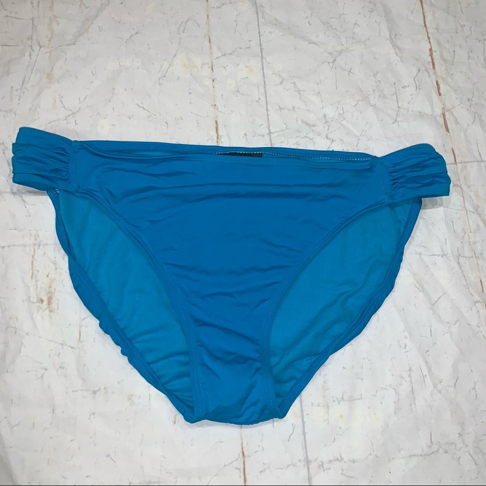 Elle Bikini Bottom Solid Turquoise Blue Sz 16 NWT